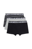 3 x Bonds Mens Everyday Trunks Underwear Black Stripe/Grey/Black