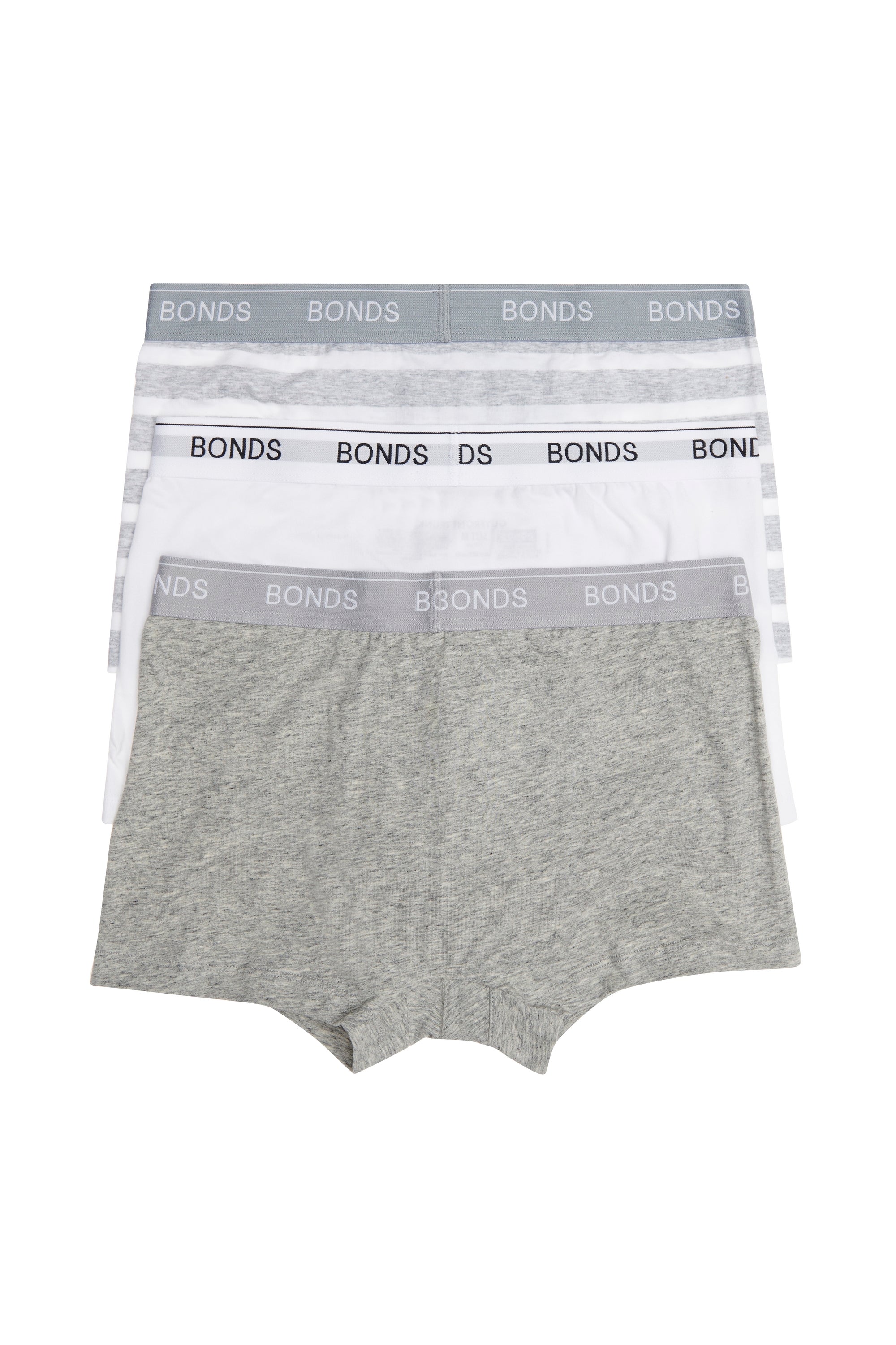 9 X Mens Bonds Guyfront Trunk Trunks Underwear – Grey Stripe – Tie