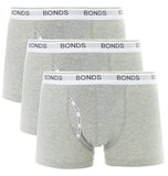 3 x Mens Bonds Guyfront Trunks Underwear Undies Grey Marle
