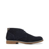 Mens Hush Puppies Terminal Wide Navy Leather Work Lace Up Boots