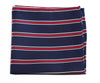 Mens Navy & Red Striped Silk Pocket Square