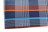 Mens Orange & Blue Checkered Silk Pocket Square