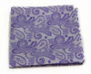 Mens Silver & Purple Boho Paisley Silk Pocket Square