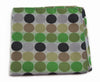 Mens Green & Brown Large Polka Dot Silk Pocket Square