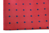 Mens Dark Red & Navy Small Polka Dot Silk Pocket Square