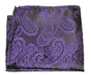Mens Purple & Black Paisley Pocket Square