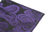Mens Purple & Black Paisley Pocket Square