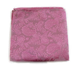 Mens Light Pink Paisley Silk Pocket Square