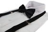 Mens Black 100cm Suspenders & Matching Bow Tie Set