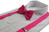 Mens Hot Pink 100cm Suspenders & Matching Bow Tie Set