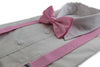 Mens Baby Pink 100cm Suspenders & Matching Bow Tie Set