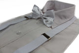 Mens White 100cm Suspenders & Matching Bow Tie Set