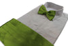 Mens Light Green Cummerbund & Matching Plain Bow Tie Set