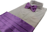 Mens Light Purple Cummerbund & Matching Plain Bow Tie Set