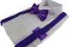 Mens Purple 100cm Suspenders & Matching Bow Tie & Pocket Square Set