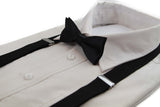 Boys Adjustable Black 65cm Suspenders & Matching Bow Tie Set