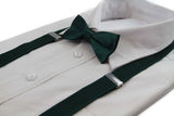 Boys Adjustable Bottle Green 65cm Suspenders & Matching Bow Tie Set