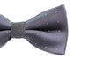 Mens Dark Grey With Silver Stars Matching Bow Tie & Pocket Square Set