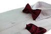 Mens Maroon With Silver Stars Matching Bow Tie & Pocket Square Set