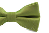 Mens Olive Green With Silver Stars Matching Bow Tie & Pocket Square Set