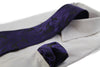 Mens Black & Purple Paisley Patterned Neck Tie & Matching Pocket Square Set