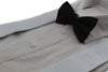 Mens White 120cm Extra Wide Suspenders & Black Bow Tie Set