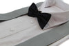 Mens Silver 120cm Extra Wide Suspenders & Black Bow Tie Set