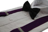 Mens Dark Purple 100cm Wide Suspenders & Black Bow Tie Set