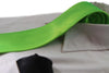 Mens Fluro Green 8cm Neck Tie & Black Pocket Square Set