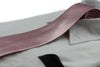 Mens Dusty Pink 8cm Neck Tie & Black Pocket Square Set