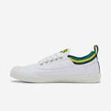 2 x Mens Volley White, Green & Gold International Low Volleys Shoes