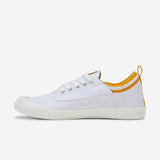 Mens Volley White & Golden Orange International Low Canvas Volleys Casual Lace Up Shoes