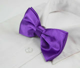 Mens Purple Solid Plain Colour Bow Tie