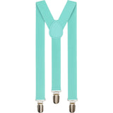 Adjustable 100cm Mint Green Adult Mens Suspenders