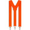 Adjustable 100cm Fluro Orange Adult Mens Suspenders