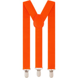 Adjustable 100cm Fluro Orange Adult Mens Suspenders