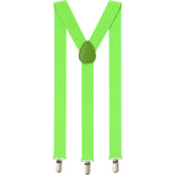 Extra Long Adjustable 138cm Fluro Green Adult Mens Suspenders