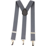 Adjustable 100cm Gunmetal Adult Mens Suspenders