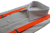 Extra Long Adjustable 138cm Fluro Orange Adult Mens Suspenders