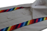 Boys Adjustable Multicoloured Rainbow Diagonal Striped Patterned Suspenders