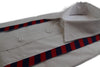 Boys Adjustable Red & Navy Diagonal Striped Patterned Suspenders