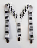 Boys Adjustable Piano Keys Patterned Suspenders