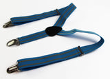 Boys Adjustable Light Blue & Latte Patterned Suspenders