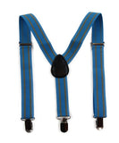 Boys Adjustable Light Blue & Latte Patterned Suspenders