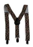 Boys Adjustable Natural Leopard Patterned Suspenders
