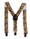 Boys Adjustable Yellow Leopard Patterned Suspenders