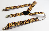 Boys Adjustable Yellow Leopard Patterned Suspenders
