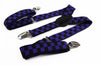 Boys Adjustable Purple & Black Checkered Patterned Suspenders