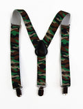 Boys Adjustable Army Camouflage Patterned Suspenders