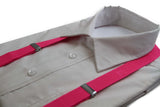 Adjustable 85cm Pink Adult Mens Suspenders